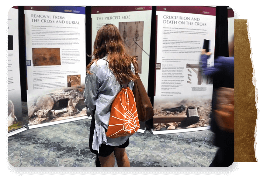 Girl reading the exhibit.